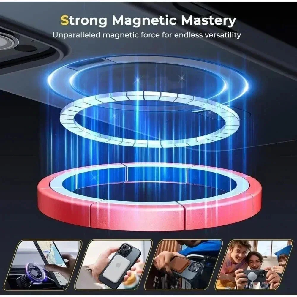 Humixx‎ Translucent Black Case For iPhone 15 Pro Max 6.7” Kickstand Mag-Guard